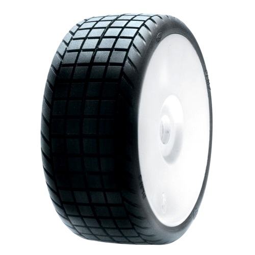 Team Losi Racing 1/8 DLM2 Tires Mounted with White Wheel